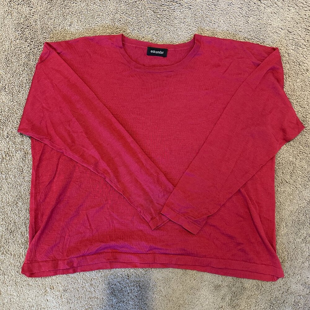 Eskandar cashmere/silk blend Fuchsia Long Sleeve Top